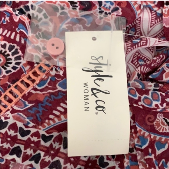 Style & Co Autumn Retreat Boho Blouse NWT~1X ⭐️host Pick⭐️ - Picture 3 of 5